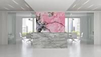 Dalle de marbre rose onyx rose clair naturel au design moderne grande dalle rétro-éclairée polie translucide pour mur intérieur
