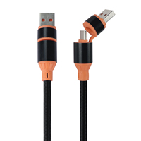 Kabel USB 5 in 1 Baru, Kabel Nylon Braided, Daya Tinggi USB C ke Type C 100W 6A, Pengisian Cepat & Transfer Data untuk Berbagai Perangkat