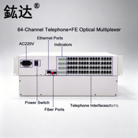 Konverter Serat Optik 64 Port POTS R111 Voice FXS FXO dengan Ethernet 10/100M