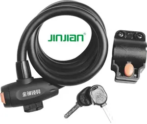Jinjian câble noir câble de verrouillage antivol mat câble de verrouillage de vélo scooter câble de verrouillage avec support