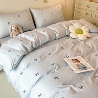 Parure de lit confortable en soie glacée – Nouvelle collection estivale rafraîchissante pour un sommeil doux et léger – Draps et housse de couette pour dortoir et maison