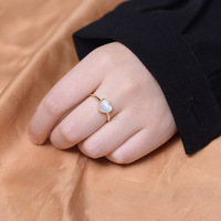 Fijne Sieraden Elegante Eenvoudige Vergulde 925 Sterling Zilveren Shell Hart Ring Voor Vrouwen Valentijnsdag Cadeau