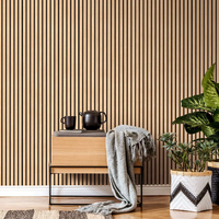 Akupanel Panneau mural à lamelles d'absorption acoustique écologique Placage de bois à lattes Panneaux acoustiques à lamelles en bois MDF