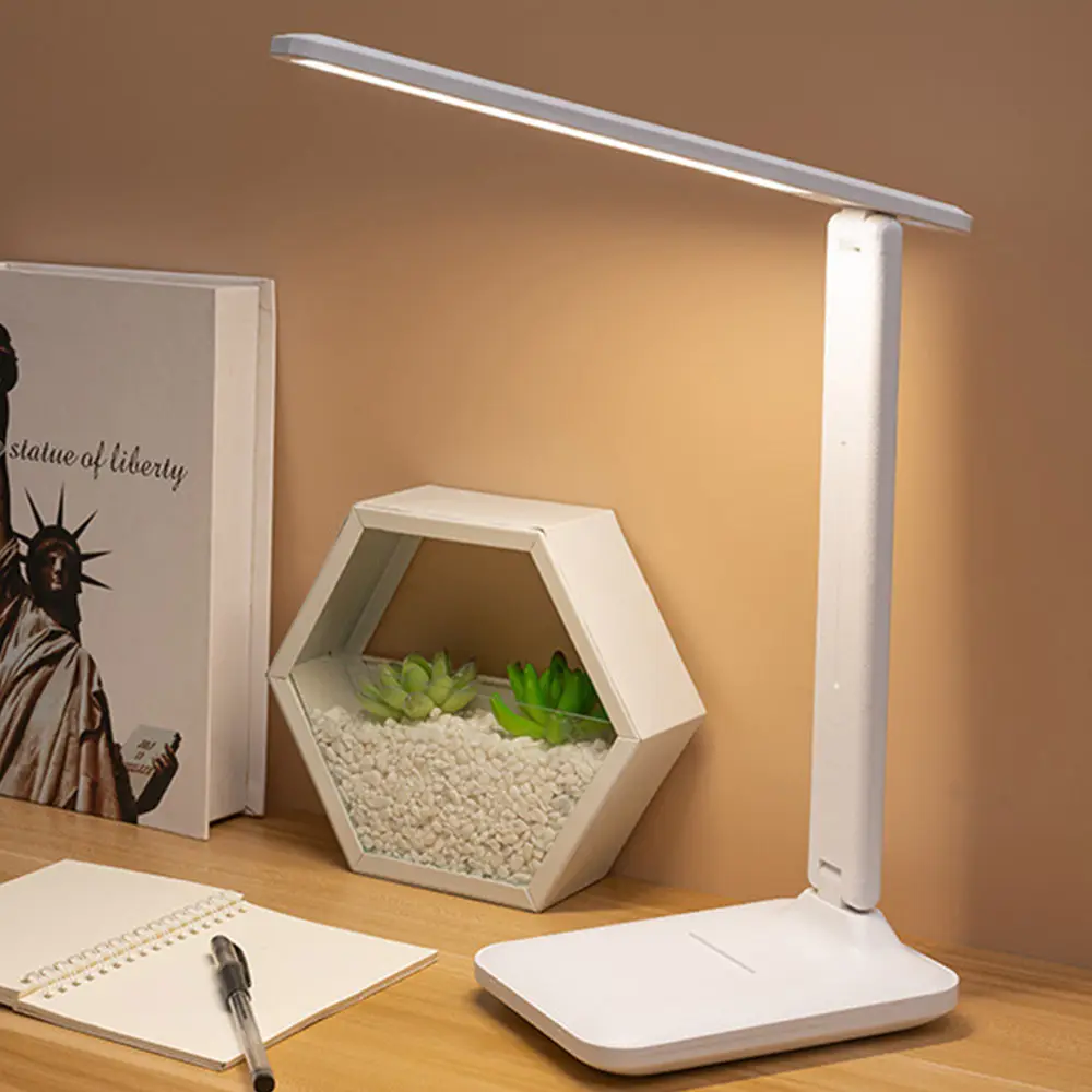 10W Touch Eye Protection Reading Desk Lamp, USB Foldable Dimmable Study Bedroom Bedside Lamp