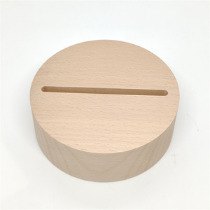 Nhà sản xuất bán buôn tùy chỉnh 3D LED Đèn gỗ cơ sở khung ảnh bằng gỗ với dimmerble chuyển đổi cho Acrylic đèn đêm bằng gỗ - Product Image 4