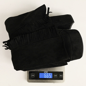 Botas Altas de Mujer Talla 44 con Superposición de Gamuza, Tacón Grueso y Plataforma, Punta Redonda Plegable - Product Image 5