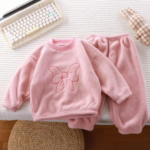 Pijamas infantiles de dibujos animados de otoño e invierno para niñas, traje de manga larga, pijamas rosas para niñas, trajes cálidos de noche de invierno para niñas - Product Image 4