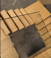 Escalier droit simple VIKO 2026 en chêne, acier, bois et verre, de haute qualité, pratique pour la maison, conforme aux normes