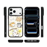 Coque de téléphone AG Feeling Black Edge avec motif chien mlubble doré pour iPhone 17, 17 Pro Max, 16 Pro, 15 – Coque magnétique