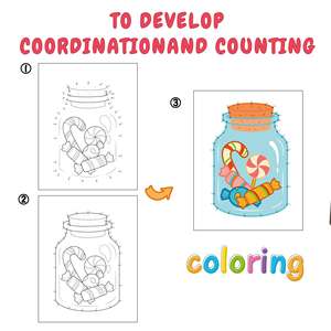 Améliorer les compétences numériques, la coordination œil-main, les activités de reliure de points, le livre de coloriage, le cahier d'exercices de reliure de points - Product Image 5