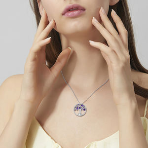 Colliers de bijoux FY Fashion, arbre de vie, zircon cubique, pendentif pierre de naissance, <span class=keywords><strong>cadeau</strong></span> pour <span class=keywords><strong>maman</strong></span>, femme, anniversaire, Saint-Valentin - Product Image 6