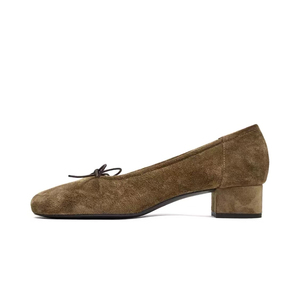<span class=keywords><strong>Scarpe</strong></span> da <span class=keywords><strong>donna</strong></span> eleganti in camoscio con stampa, tacco medio 3 cm, stile ballerina, novità estate 2026, vintage, colore <span class=keywords><strong>cammello</strong></span>, con fiocco, con rialzo interno - Product Image 1