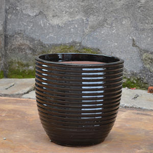 Pots <span class=keywords><strong>de</strong></span> fleurs noirs décorations pour la maison <span class=keywords><strong>Pot</strong></span> <span class=keywords><strong>de</strong></span> bonsaï en céramique grand émaillé - Product Image 2