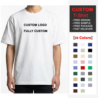 T-shirts personnalisés 230 GSM, 100% coton tricoté, coupe classique, effet vintage, impression de logo, unisexe, pour hommes