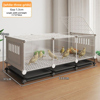 Grande Cage et Poulailler d'Extérieur Robuste et Simple avec Verrou Anti-Évasion, Plateau de Déjection, pour Poules, Canards, Cailles, Boîte Facile à Nettoyer