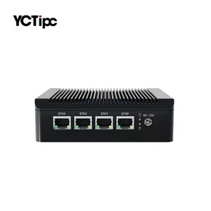 YCTipc Customized Fanless Industrial Computer WF2-4L CPU J4125 4GB DDR4 128GB Msata 2.5g I225 4 Lan Palm-size Mini Desktop Co