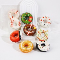 Vente en gros mignon PU mousse beignet porte-clés Squishy Fidget jouet pour le soulagement du stress et de l'anxiété décoration de bureau cadeau fournitures de vacances de Noël