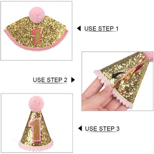 Decorazioni per feste di <span class=keywords><strong>compleanno</strong></span> bambini bambino <span class=keywords><strong>1</strong></span> <span class=keywords><strong>anno</strong></span> <span class=keywords><strong>compleanno</strong></span> Baby Shower ragazzo ragazza <span class=keywords><strong>1</strong></span> ° <span class=keywords><strong>compleanno</strong></span> cappello corona - Product Image 4