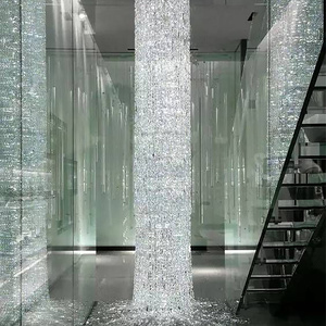 Lampadario Moderno Personalizzato OEM per Lobby di Hotel e Villa, Grande Lampada a Sospensione in Cristallo per Scale - Product Image 3