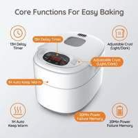 Máquina para Hacer Pan Inteligente de 500g con 12 Programas, Automática, Eléctrica, con Temporizador de 13 Horas, Función para Mantener Caliente y 1 Año de Garantía