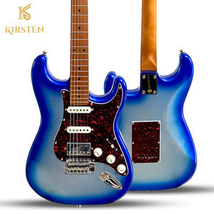 <span class=keywords><strong>Chitarra</strong></span> Elettrica con Consegna Rapida, Pickup Alnico SSH Personalizzati, Manico in Acero da 39 Pollici, Corpo in Pioppo, Rosso e Nero - Product Image 3