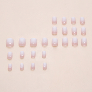 24 <span class=keywords><strong>Uñas</strong></span> Postizas Artificiales para Mujer, Venta al por Mayor, Empaque Personalizado, <span class=keywords><strong>Uñas</strong></span> Francesas con <span class=keywords><strong>Punta</strong></span> en Degradado Blanco, <span class=keywords><strong>Uñas</strong></span> Acrílicas a Presión - Product Image 4