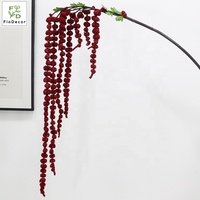 Plante artificielle de haute qualité, longue branche de 160 cm, amarante bordeaux, verdure suspendue, automne, pour décoration de table de mariage, fête à domicile