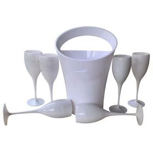 3.2L Oem Costom Logo Withe Black Clear Acrylic PS <b>Plastic</b> Ice Imperial Champagne Wine Chiller Ice Bucket Bottle Cooler - Product Image 1