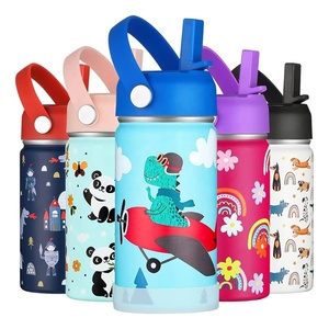 Bouteille isotherme sous vide pour enfants en acier inoxydable 12oz 14oz 16oz avec <span class=keywords><strong>bouchon</strong></span> à paille, garde au froid et au chaud pendant 12h - Product Image 1