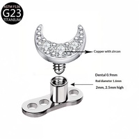 Clous de piercing microdermiques en titane 14G avec zircone cubique pour cartilage, hélix, tragus, boucles d'oreilles en titane