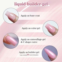 Nouvelle extension vernis à ongles Gel en bouteille 15ml brocart paillettes couleur rose liquide construction Gel vernis à ongles