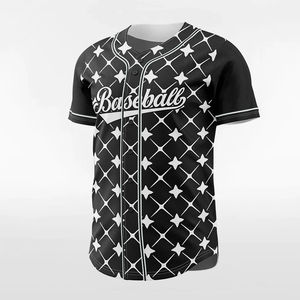 Ropa Deportiva, Camiseta de Béisbol Negra de Manga Corta, Camisetas de Softbol con Botones, Camisetas de Béisbol Modernas, Servicio OEM - Product Image 2