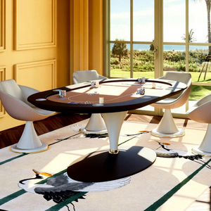 Mesa de Póker Texas Hold'em Moderna y Creativa de Madera Sólida para Múltiples Jugadores, Mesa de Juego con Fieltro para el Hogar, Clubes y Ocio - Product Image 1