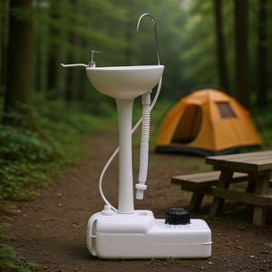 Fregadero Portátil para Lavado de Manos para Camping con Dispensador de Jabón y Soporte para Toallas, Capacidad de 20-45 Galones, Material PP Multifuncional - Product Image 2