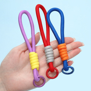 Cordon porte-clés court tressé en polyester avec mousqueton, corde anti-perte durable, plusieurs couleurs, pour clés et bijoux DIY - Product Image 4
