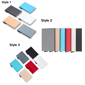 自动弹出金属银钱包 RFID 阻止极简主义铝滑动按钮信用卡持有人 - Product Image 2