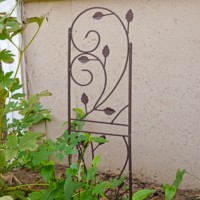 Treillis métallique décoratif à motif de feuilles, support pour plantes grimpantes en pot, piquet pour clématites et lierre, pour jardin extérieur