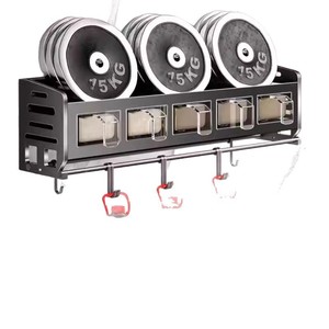 Wall Mounted Stainless Steel <b>Kitchen</b> Storage Rack Multi Functional Seasoning Organizer With <b>Hooks</b> For Spices And Utensils - Product Image 5