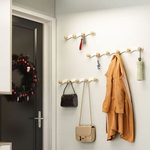 <b>Wall</b> Mounted Coat Rack With <b>Hooks</b> Easy Install No Drilling Required Entryway Bedroom Door Storage Organizer Rectangle Shape PP - Product Image 3