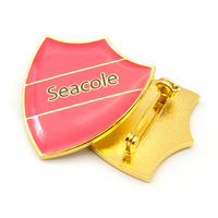 Badge en métal en forme personnalisée, logo en émail époxy plaqué or, écusson d'école, épingle pour vêtements