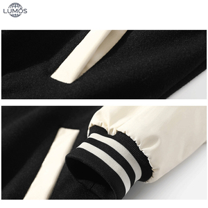 Chaqueta Deportiva de Béisbol Personalizada con Logotipo, Estilo Casual, Unisex, en Blanco y Negro - Product Image 4