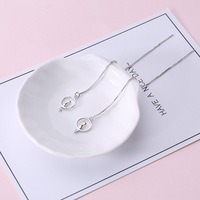 Style coréen japonais 925 boucles d'oreilles en argent Sterling frais mignon lune chat oreille fil femmes forêt Sweetelegant chaton or cadeau