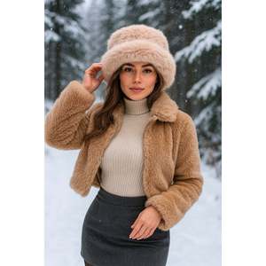Gorro de Felpa Ajustable Tipo Bucket Color Camel/Beanie SPK1142 - Camel96 - Product Image 3