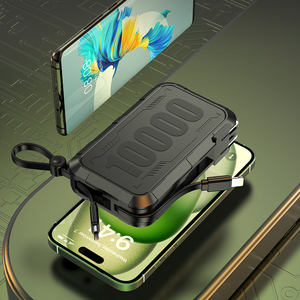 Power Bank da 10000mAh con Ricarica Rapida, Presa AC Integrata e Cavi C/L Integrati, Design Sportivo 22.5W PD QC per Android e <span class=keywords><strong>iPhone</strong></span> - Product Image 4