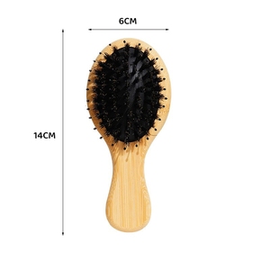 Mini <span class=keywords><strong>Cepillo</strong></span> Portátil de Bambú con Dientes Anchos para Peinar, Peine Antiestático con Cojín de Aire y Logotipo Personalizado para Desenredar - Product Image 5