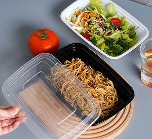 Boîtes repas jetables en plastique PP de qualité alimentaire, compatibles micro-ondes, avec couvercles, pour la préparation des repas et les plats à emporter - Product Image 2