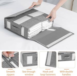 แผ่นเก็บของเตียงสีเทาพร้อมกล่องเก็บเสื้อผ้าหน้าต่างพีวีซี - Product Image 6