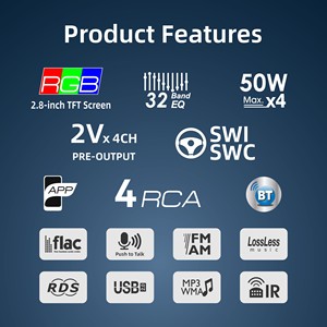 Radio para Auto <span class=keywords><strong>MP3</strong></span> 1DIN con Pantalla TFT, Bluetooth, Manos Libres, Control por Aplicación, Control Remoto SWC, RDS, FM, AM, USB, AUX - Product Image 4