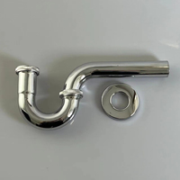 Salle de bain en acier inoxydable 304 rond P piège Siphon raccord piège G 1 1/4 bassin déchets Siphon bouteille P-piège pour lavabo