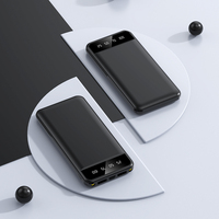 Batterie externe portable ultra-fine 10000 mAh à charge rapide 2A avec affichage LED multifonction et logo personnalisé – Idéale comme cadeau
